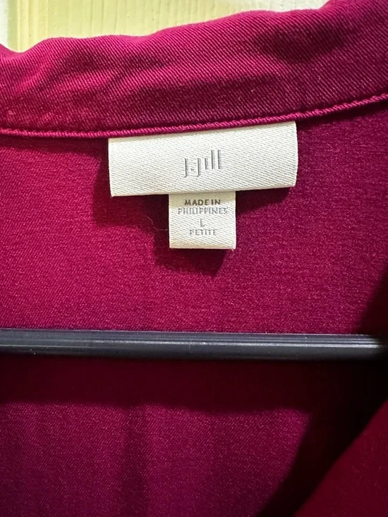 J. Jill Purple Sleeveless Button Up Midi Dress Collared Petite Large - Picture 2 of 8